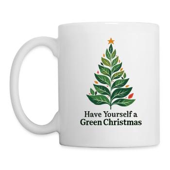 Sapin de Noël vert écologique - Mug blanc - blanc - Gauche