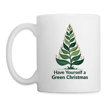 Sapin de Noël vert écologique - Mug blanc - blanc - Gauche