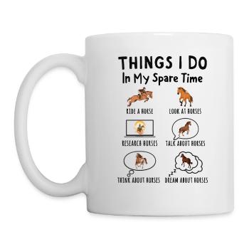 Was ich in meiner Freizeit mache: Alles über Pferd - Tasse - Weiß - Links