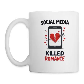 Les médias sociaux ont détruit la romance - Mug blanc - blanc - Gauche