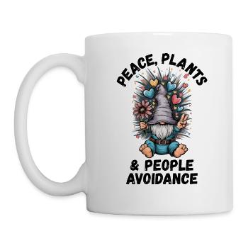 Paix, plantes et évitement humain - Mug blanc - blanc - Gauche