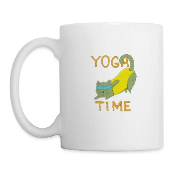 Yoga Time ! Cute Kitten doing Sport, Yoga Katze <3 - Tasse - Weiß - Links