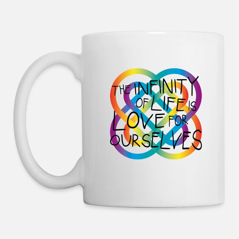 INFINITY 07 words rainbow black - Tasse - Weiß