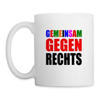 gemeinsam gegen rechts - Tasse - Weiß - Links