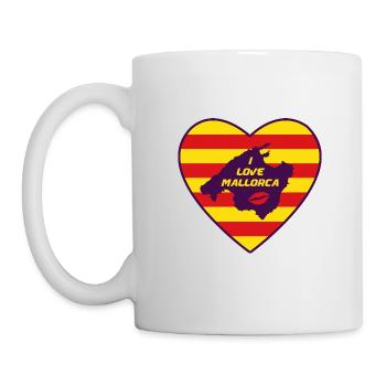 I Love Mallorca in den Farben der Islas Baleares - Tasse - Weiß - Links