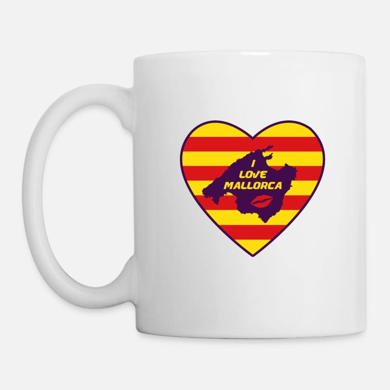 I Love Mallorca in den Farben der Islas Baleares - Tasse - Weiß