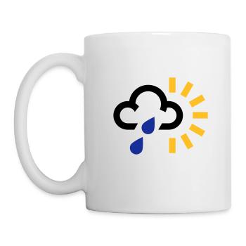 symbole météorologique pluie averse nuage icône soleil soleil - Mug blanc - blanc - Gauche