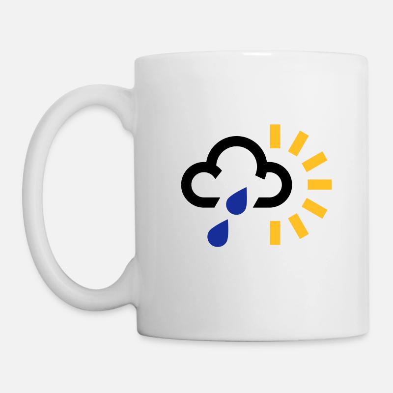 weather symbol rain shower cloud icon sun sunshine - Mug - white