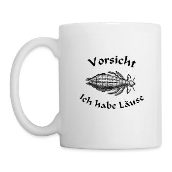Vorsicht ich habe Läuse - Tasse - Weiß - Links