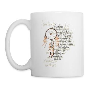 Poesie Kalligrafie Boho Style Traumfänger 3 - Tasse - Weiß - Links