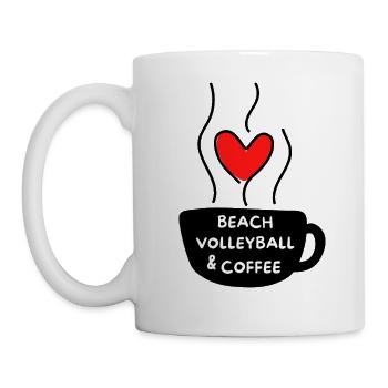Beachvolleyball & Kaffee. - Tasse - Weiß - Links