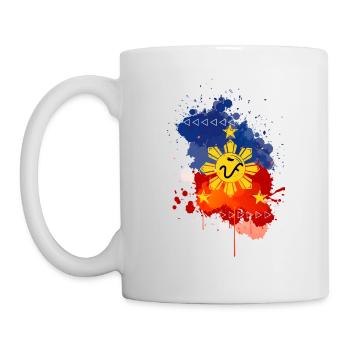 Philippinen Flagge Geschenkidee Baybayin Pi Pfeile - Tasse - Weiß - Links
