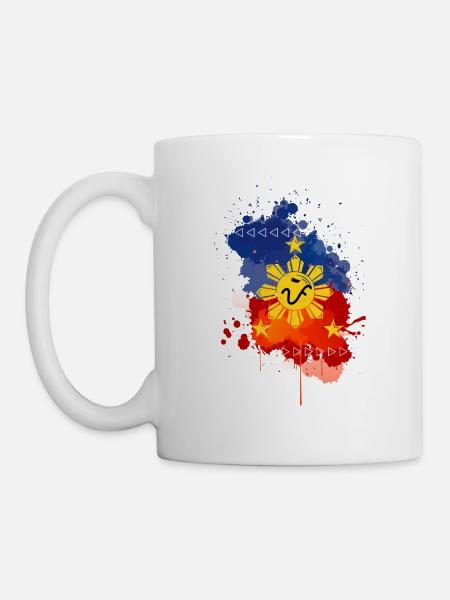 Philippinen Flagge Geschenkidee Baybayin Pi Pfeile - Kop/krus - hvid