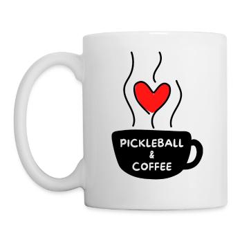 Pickleball & Kaffee - Tasse - Weiß - Links