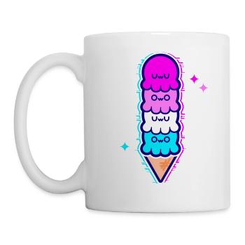 UwU | Octopus ice cream with femboy flag glitter - Mug - white - Left