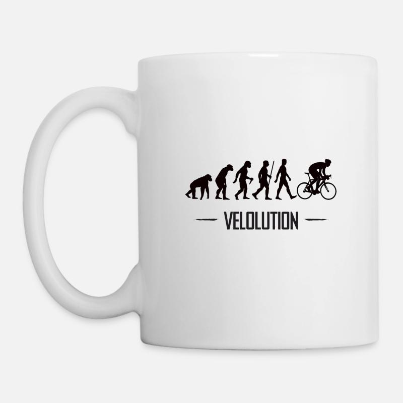 Velolution Radfahrer Evolution Fahrrad - Tasse - Weiß