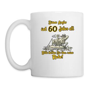 Dieser Angler ist 60 Jahre Geburtstag RAHMENLOS G - Tasse - Weiß - Links
