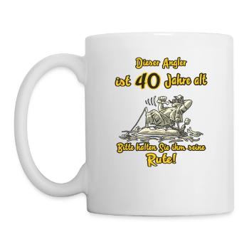 Dieser Angler ist 40 Jahre Geburtstag RAHMENLOS G - Tasse - Weiß - Links