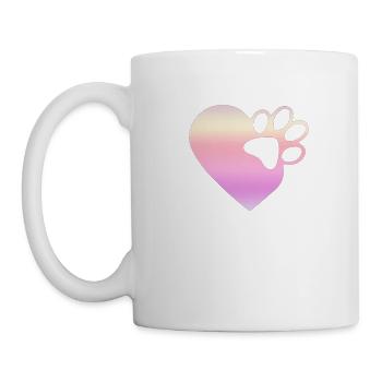 Mignon Coeur Paw Print design Drôle cadeau d’amour pour - Mug blanc - blanc - Gauche
