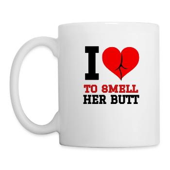 Funny Perverted Smell Butt Design For Buttman - Mug - white - Left