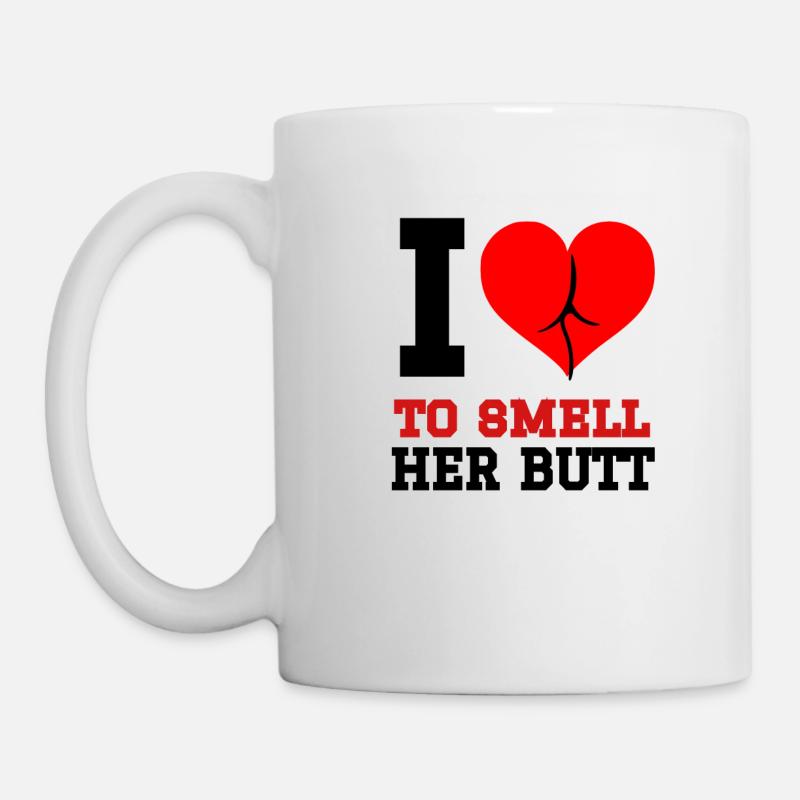 Funny Perverted Smell Butt Design For Buttman - Mug - white