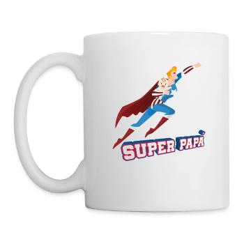 Super Papa Funny Superhero Gift for Daddy T Shirt - Mug - white - Left