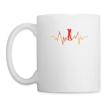 Golf Heartbeat Cool Cadeau Pour Golfeur et Sport - Mug blanc - blanc - Gauche