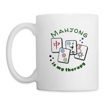 Mahjong Mah jongg game is my therapy set, gifts, - Mug - white - Left