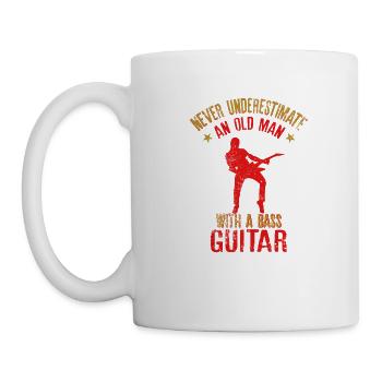 Never Underestimate An Old Man With A Bass Guitar - Mug - white - Left