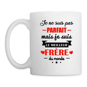 Pas parfait Frère Coeur, cadeau frère - Mug blanc - blanc - Gauche