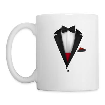 Tuxedo design with Bowtie For Weddings And - Mug - white - Left
