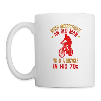 Never Underestimate An Old Man With A Bicycle in - Mug - white - Left