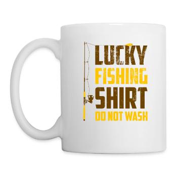 Lucky Fishing Shirt. Funny T-Shirt Great Gift For - Mug - white - Left