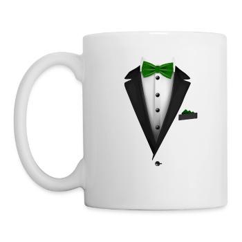 Tuxedo with a Green Bowtie For Weddings And - Mug - white - Left