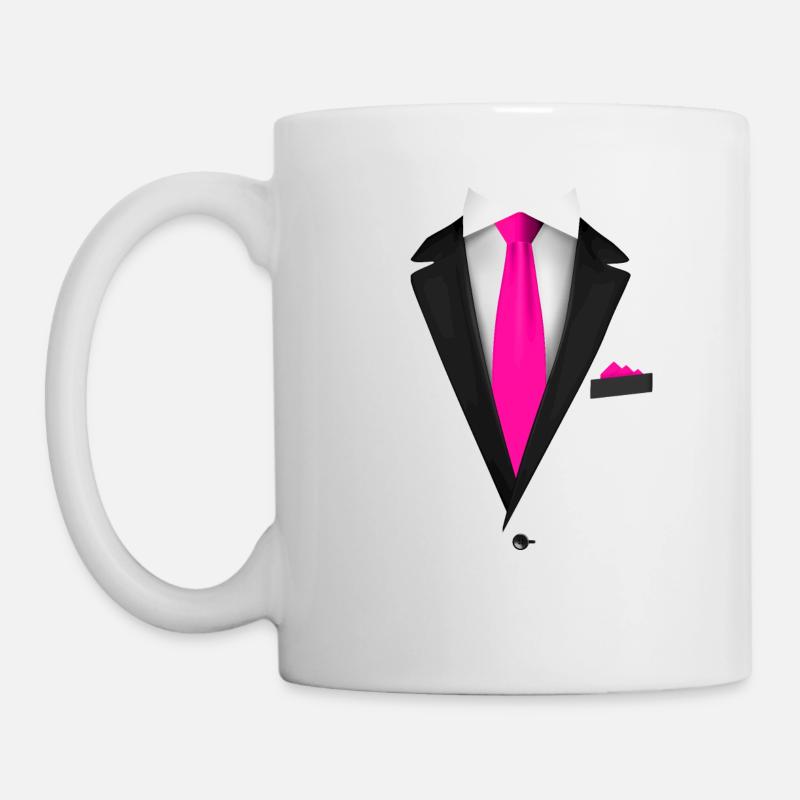 Tuxedo med slips til bryllupper og specielle - Mugg - vit