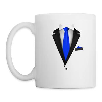 Smoking mit Krawatte für Hochzeiten und besondere - Tasse - Weiß - Links
