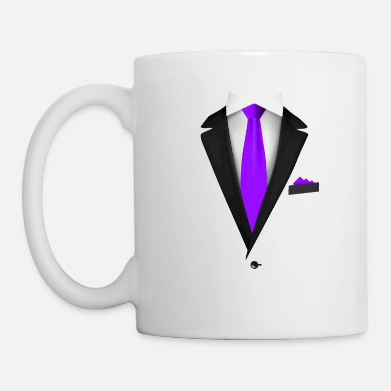 Tuxedo avec une cravate pour les mariages et spéciaux - Mug blanc - blanc