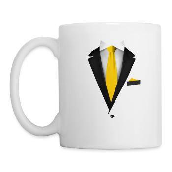 Smoking mit Krawatte für Hochzeiten und besondere - Tasse - Weiß - Links