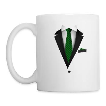 Smoking mit Krawatte für Hochzeiten und besondere - Tasse - Weiß - Links