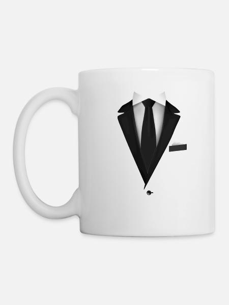 Smoking mit Krawatte für Hochzeiten und besondere - Tasse - Weiß