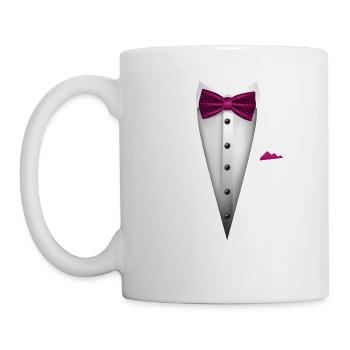Tuxedo design with Bowtie For Weddings And - Mug - white - Left