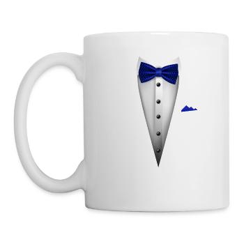 Tuxedo design with Bowtie For Weddings And - Mug - white - Left