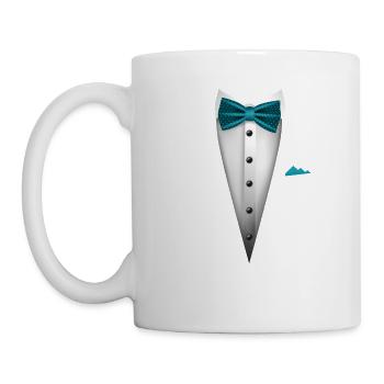 Tuxedo design with Bowtie For Weddings And - Mug - white - Left