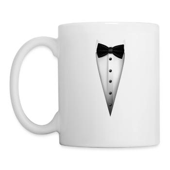 Tuxedo design with Bowtie For Weddings And - Mug - white - Left