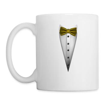 Tuxedo design with Bowtie For Weddings And - Mug - white - Left