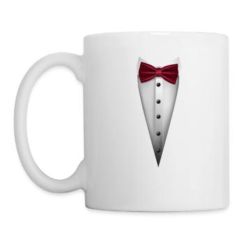 Tuxedo design with Bowtie For Weddings And - Mug - white - Left