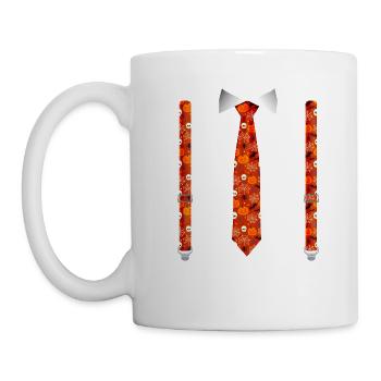Halloween Tuxedo with Pumpkin Suspender Print - Mug - white - Left