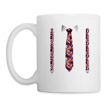 Halloween Tuxedo with Pumpkin Suspender Print - Mug - white - Left