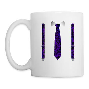 Halloween Tuxedo with Pumpkin Suspender Print - Mug - white - Left