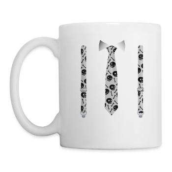 Halloween Tuxedo with Skulls Suspender Print - Mug - white - Left